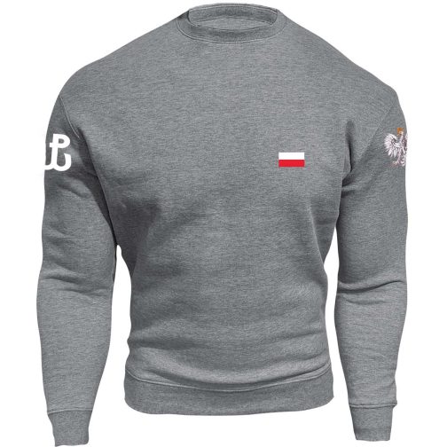 bluza wojskowa bluza polska walcząca z orłem polski flagą biała męska szara