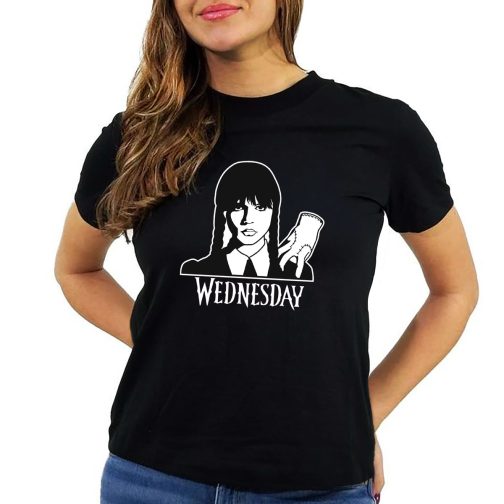 koszulka wednesday koszulka damska t-shirt czarna