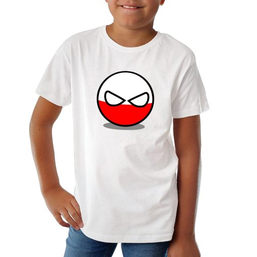 koszulka countryballs dla dzieci biała t-shirt dla chłopca
