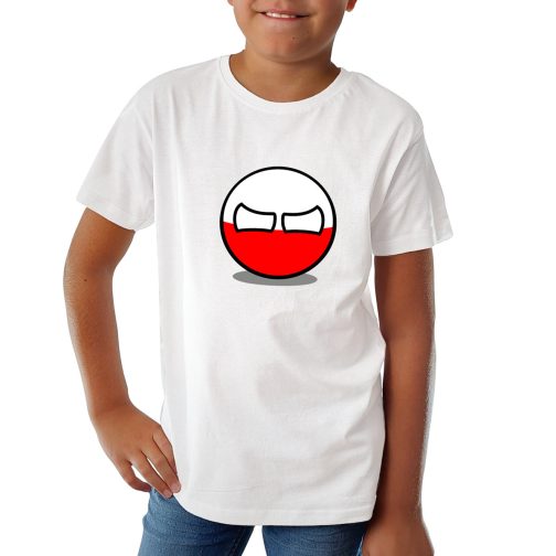 koszulka countryballs dla dziecka biała t-shirt dla chłopca