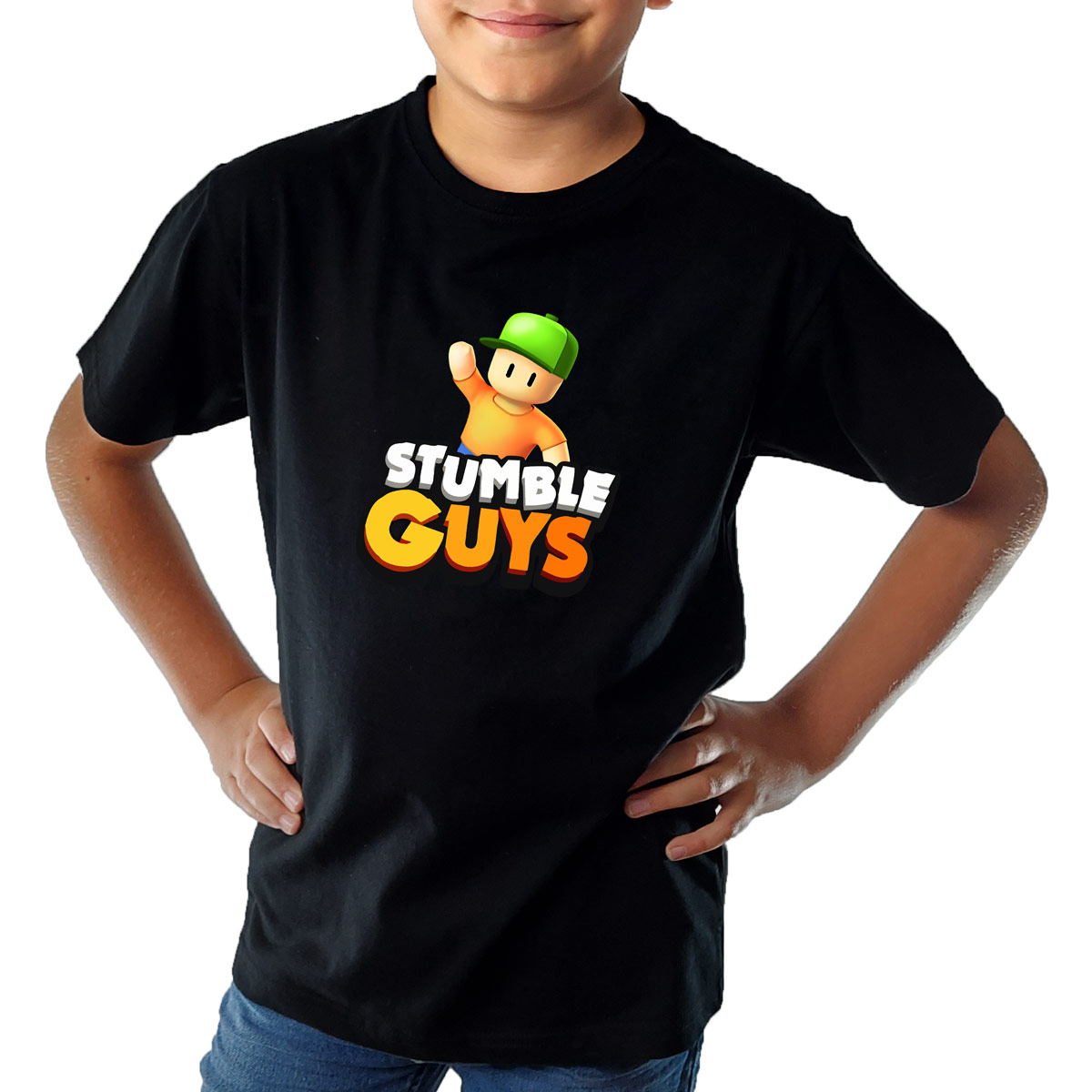 Koszulka stumble guys dla dzieci czarna