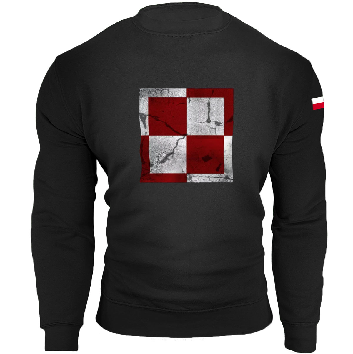 bluza szachownica bluza lotnicza bez kaptura patriotyczna z szachownicą czarna