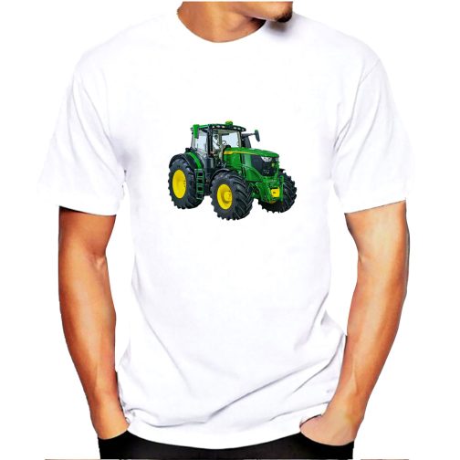 koszulka z traktorem koszulka męska z traktorem biała