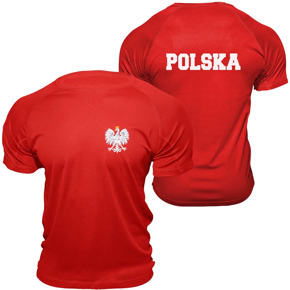 koszulka termoaktywna polska koszulka z napisem polska czerwona