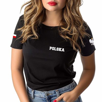 Koszulka damska z Orłem i flagą Polski