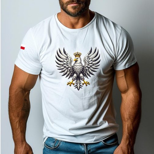 Koszulka z orłem polski t-shirt z orłem koszulka męska z orłem i flagą polski