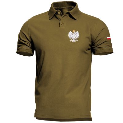 Męska koszulka polo wojskowa z Orłem Polski