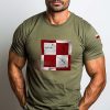 Koszulka lotnicza - koszulka patriotyczna Szachownica lotnicza męska t-shirt zielona