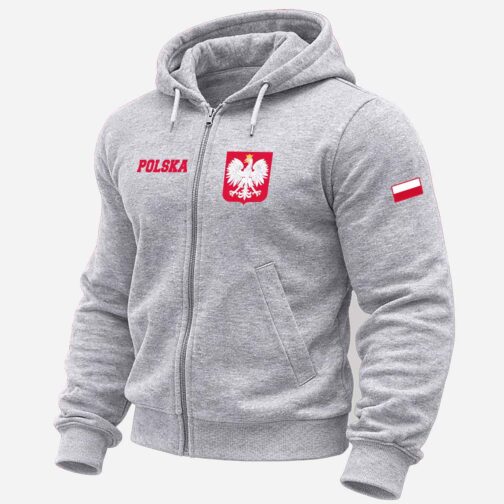 bluza patriotyczna, bluza reprezentacji polski, bluza z napisem polska szara, polish alpha
