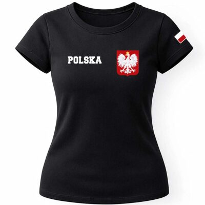 Koszulka reprezentacji polski damska – POLISH ALPHA – czarna