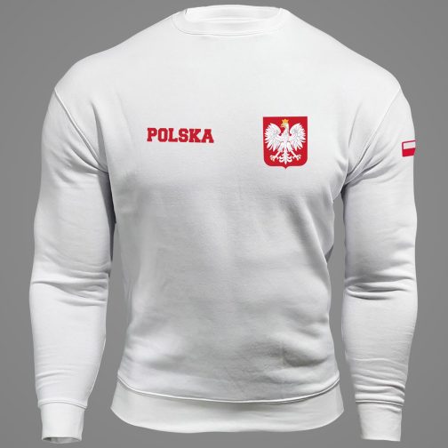 bluza reprezentacji polski, bluza z napisem polska, bluza treningowa reprezentacji polski, bluza kibica, bluza patriotyczna bez kaptura, bluza z godłem