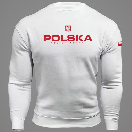 bluza reprezentacji polski, bluza z napisem polska, bluza treningowa reprezentacji polski, bluza kibica, bluza patriotyczna bez kaptura, bluza z godłem