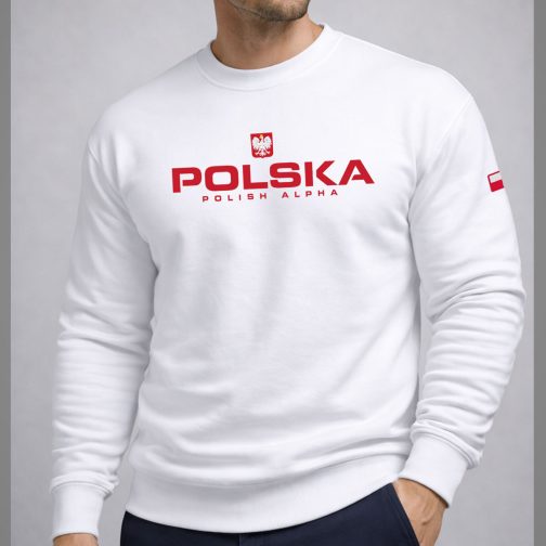 bluza reprezentacji polski, bluza z napisem polska, bluza treningowa reprezentacji polski, bluza kibica, bluza patriotyczna bez kaptura, bluza z godłem