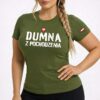 Koszulka Dumna z pochodzenia - damska - zielona khaki 2 koszulka patriotyczna damska, koszulka polish alpha, koszulka dumna z pochodzenia, koszulka, koszulka wojskowa damska, koszulka patriotyczna damska