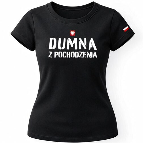 koszulka patriotyczna damska, koszulka polish alpha, koszulka dumna z pochodzenia, koszulka, koszulka wojskowa damska, koszulka patriotyczna damska czarna