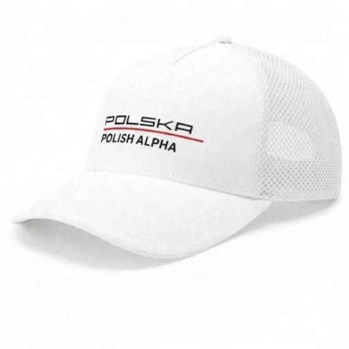 Czapka z daszkiem Polska - Polish Alpha - biała 1 zapka z daszkiem polska, czapka z daszkiem patriotyczna, czapka z napisem polska, czapeczka z daszkiem polska, polska trakerka, czapka polish alpha biała