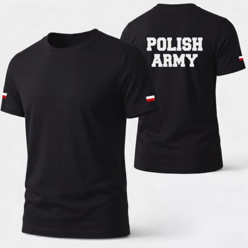 Męska koszulka Polish Army z flagami Polski - Czarna 1 2026 5