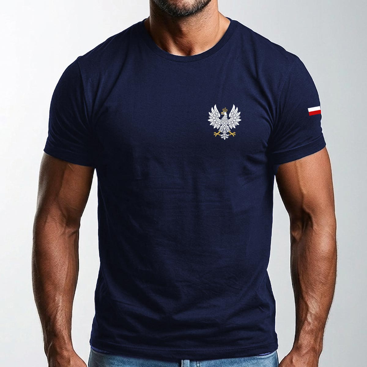 Koszulka z Orzełkiem męska - Orzeł Polski - granatowa 2 koszulka z orzełkiem orzeł polski t-shirt
